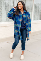 GeeGee No Tears Blue Plaid Coat Coats & Jackets