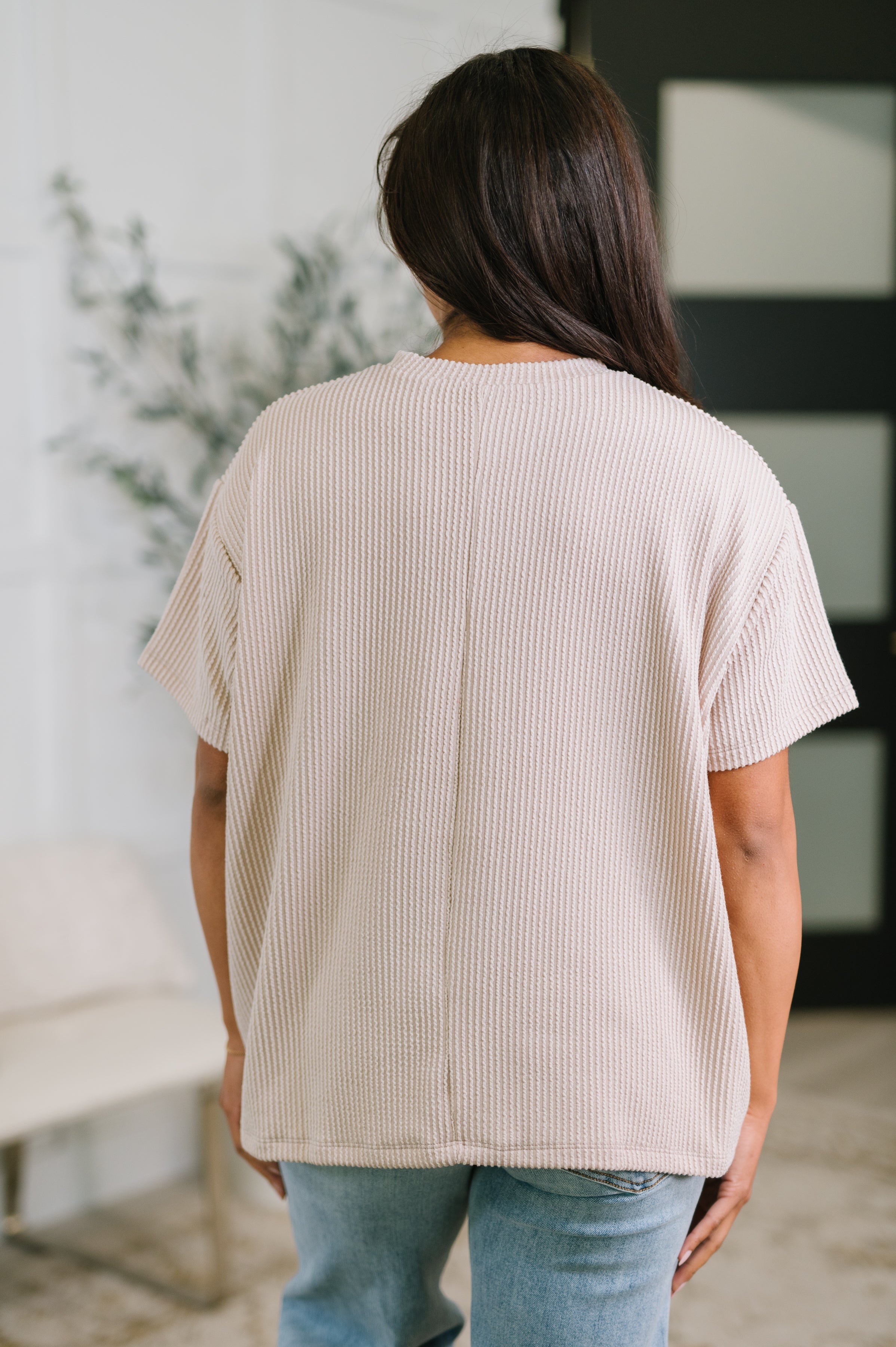 Not That complicated Textured Boxy Tee in Ash Mocha Womens