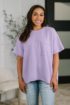 Zenana Not That complicated Textured Boxy Tee in Lavender Womens