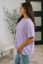 Zenana Not That complicated Textured Boxy Tee in Lavender Womens