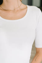 Yelete Nothing to Prove U-Neck Half Sleeve Top in White Womens