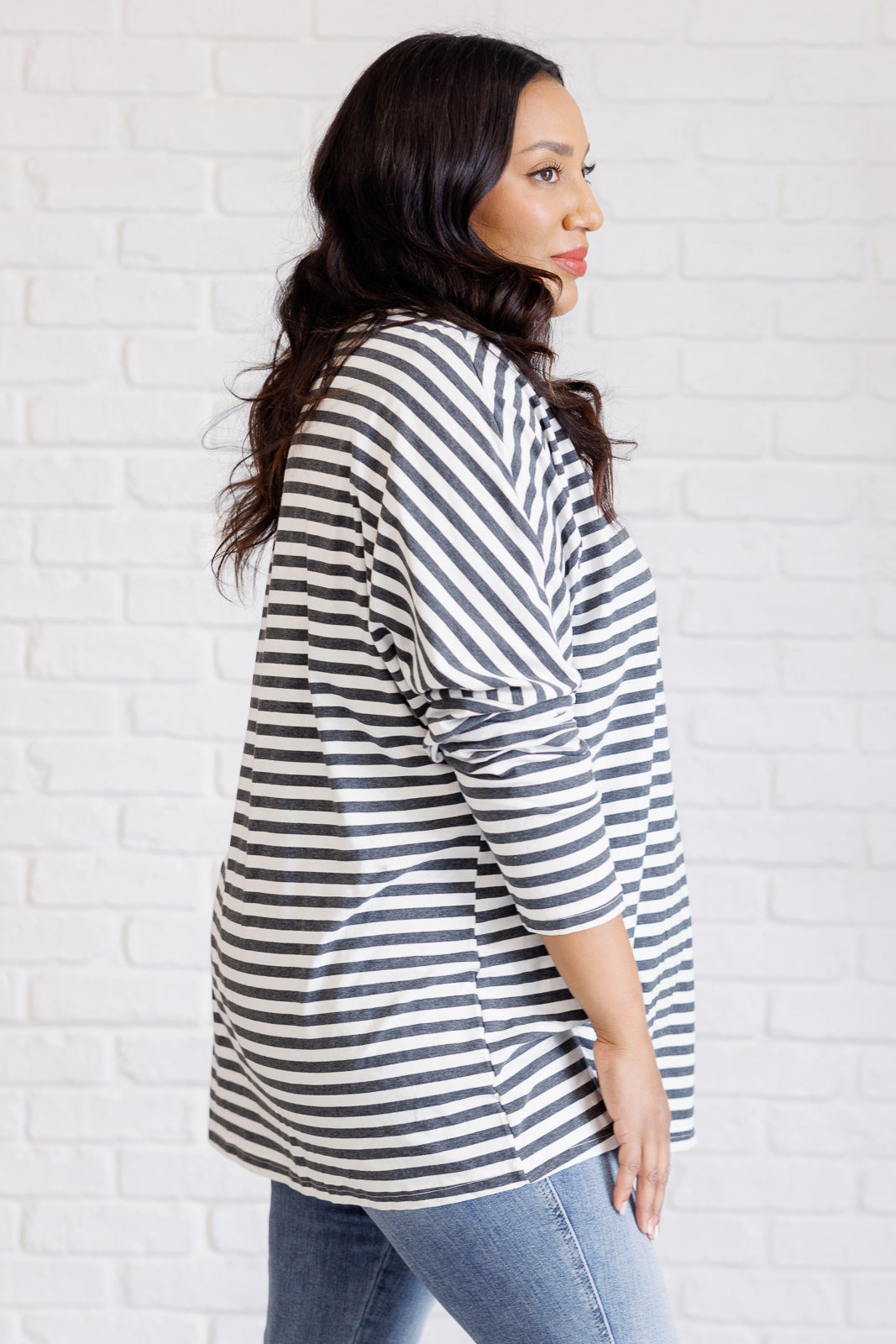 One Eleven North Obviously Mine Striped Oversized Top Shirts & Tops