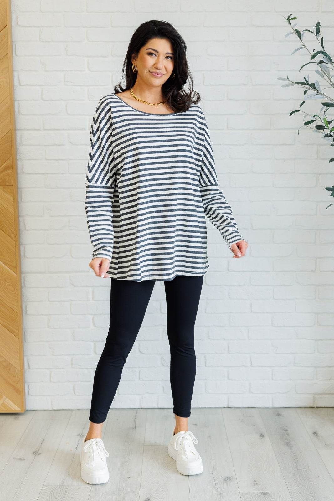 One Eleven North Obviously Mine Striped Oversized Top Shirts & Tops