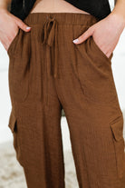 Blu Pepper Off Duty Straight Leg Cargo Pants in Brown Womens