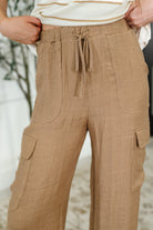 Blu Pepper Off Duty Straight Leg Cargo Pants in Tan Womens