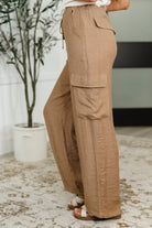 Blu Pepper Off Duty Straight Leg Cargo Pants in Tan Large Womens