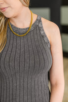 Zenana Offbeat Essential Mineral Washed Tank in Ash Grey Womens