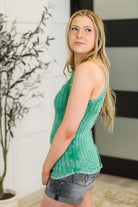 Zenana Offbeat Essential Mineral Washed Tank in Kelly Green Womens