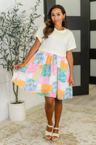 One Eleven North Office Associate Patchwork Print Babydoll Dress Womens