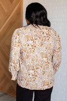 Jodifl Office Safari Keyhole Tie Detail Animal Print Blouse Blouses