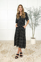 Honey Mark Olive Dress Daisy Blossoms Womens