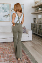 Judy Blue Olivia Control Top Release Hem Overalls in Olive Denim