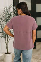 One Eleven North On Repeat Cable Ribbed Knit Tee Womens