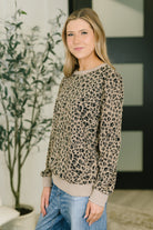 One Eleven North On The Prowl Textured Leopard Print Top Womens