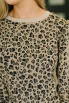 One Eleven North On The Prowl Textured Leopard Print Top Womens