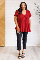 One Eleven North One Day Soon V-Neck Ruffle Detail Top Shirts & Tops