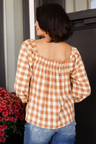 Jodifl One Fine Afternoon Gingham Plaid Top In Caramel Ave Shops