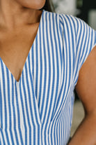 Haptics Only Chance Pleated Smock Waist Maxi Dress in Blue Womens