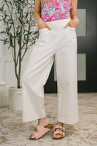 Dear Scarlett Only Pair High Waisted Wide Leg Bottoms in Off White Womens