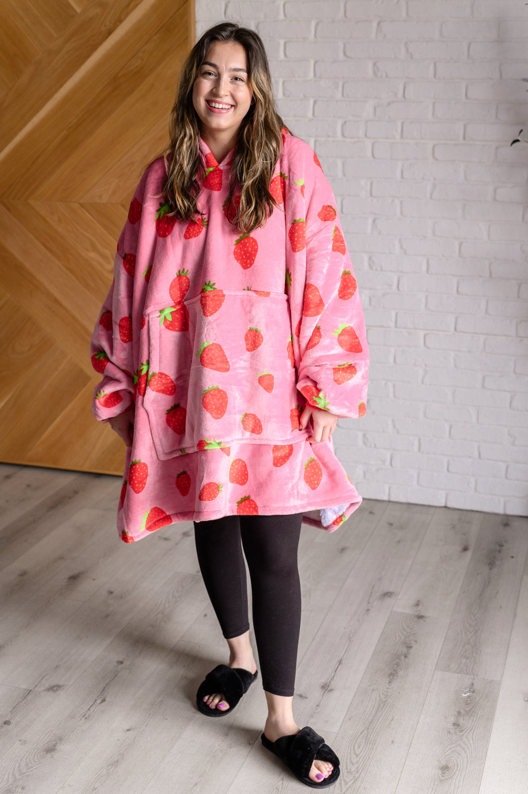 Oversized Blanket Hoodie in Strawberry OS Sweatshirts & Hoodies