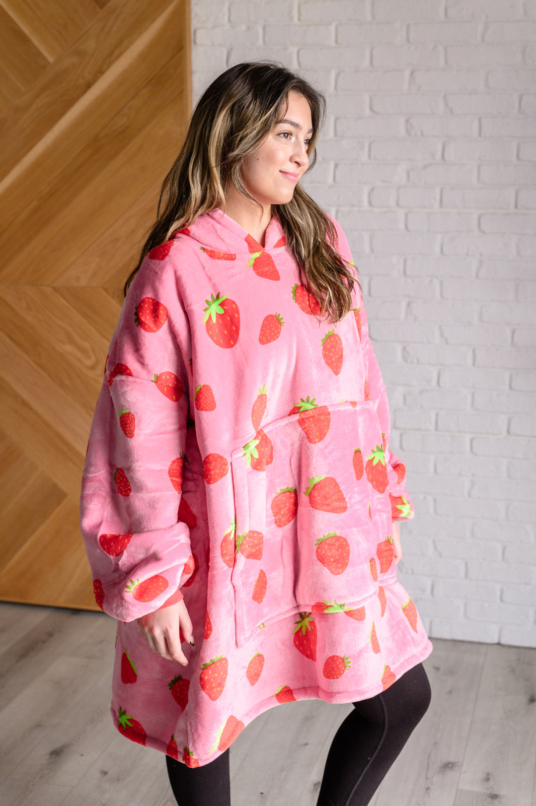 Oversized Blanket Hoodie in Strawberry Sweatshirts & Hoodies