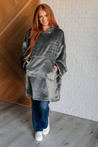 Oversized Velour Blanket Hoodie in Gray OS Sweatshirts & Hoodies