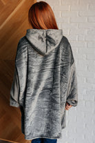 Oversized Velour Blanket Hoodie in Gray Sweatshirts & Hoodies