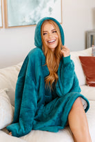 Oversized Velour Blanket Hoodie in Green OS Sweatshirts & Hoodies