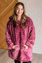 Oversized Velour Blanket Hoodie in Purple Sweatshirts & Hoodies