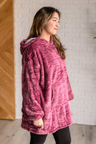 Oversized Velour Blanket Hoodie in Purple Sweatshirts & Hoodies