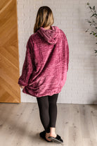 Oversized Velour Blanket Hoodie in Purple Sweatshirts & Hoodies