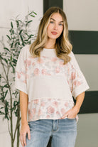 Painting the Roses Color Block Relaxed Top Womens