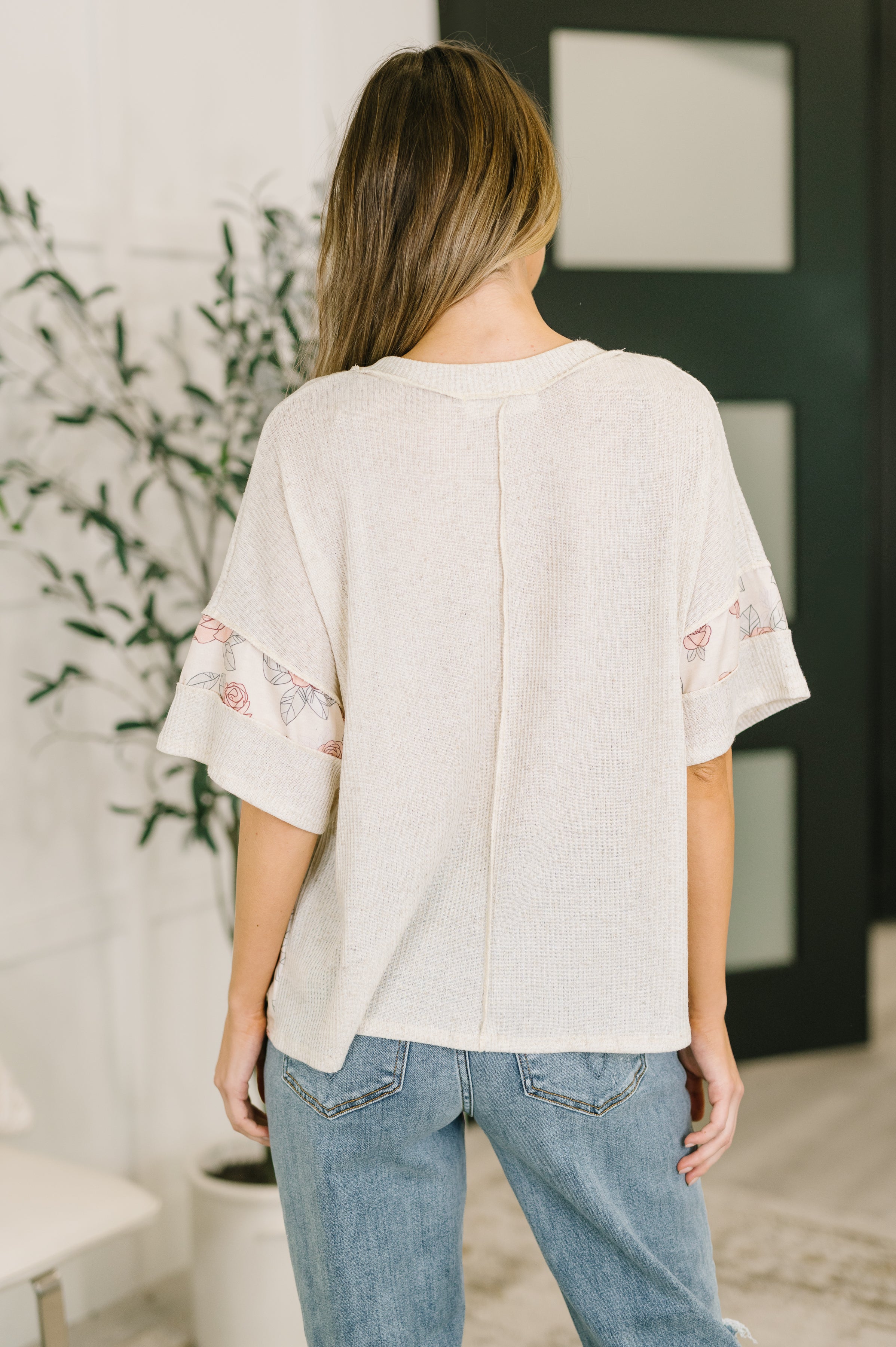 Painting the Roses Color Block Relaxed Top Womens