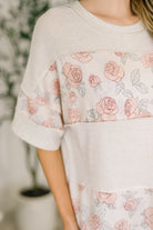 Painting the Roses Color Block Relaxed Top Womens
