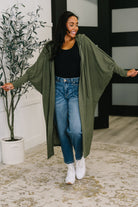 Dear Scarlett Pamper Travel Hooded Cardigan in Olive Womens