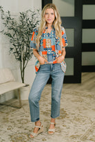 Pardon Me Patchwork Puff Sleeve Blouse Womens