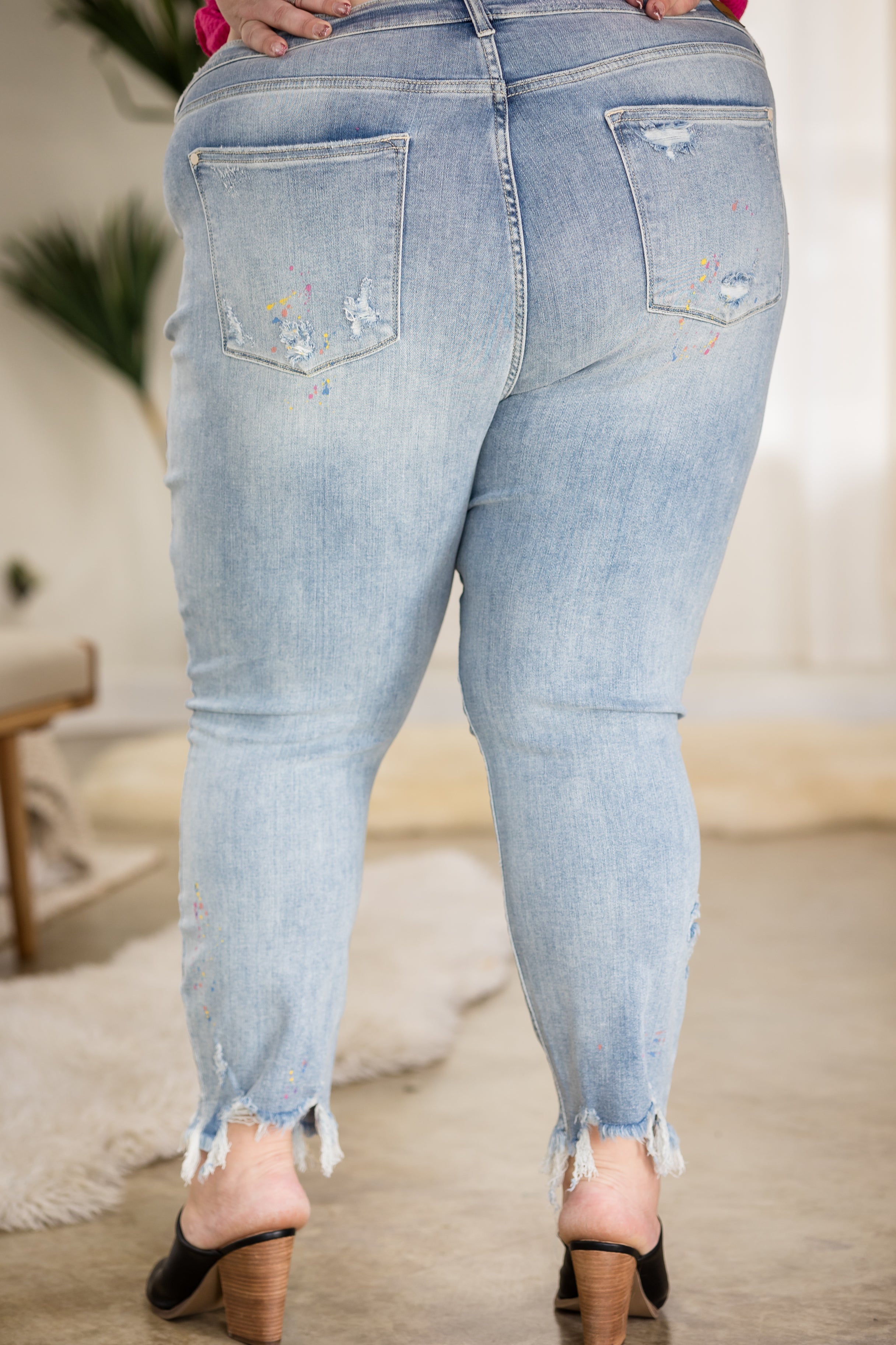 Party Paint Splatter Judy Blue Boyfriend Jeans JB Boutique Simplified