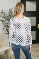 One Eleven North Passively Poise Long Sleeve Top in Polka Dot Womens