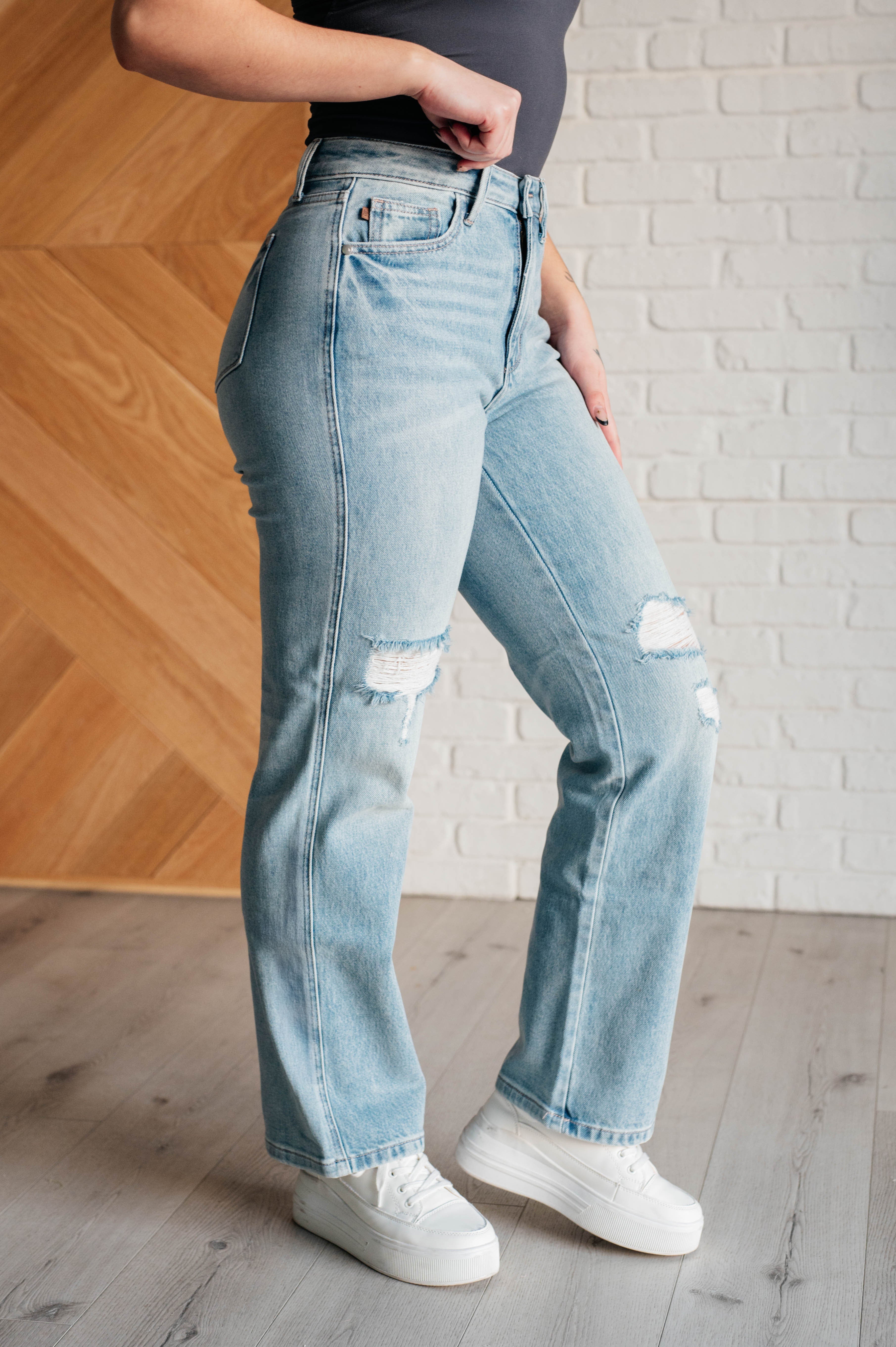 Judy Blue Patricia High Rise Rigid Magic 90's Straight Jeans Jeans