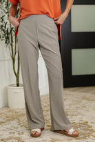 Rae Mode Peachy Keen Straight Leg Trousers in Stone Taupe Womens