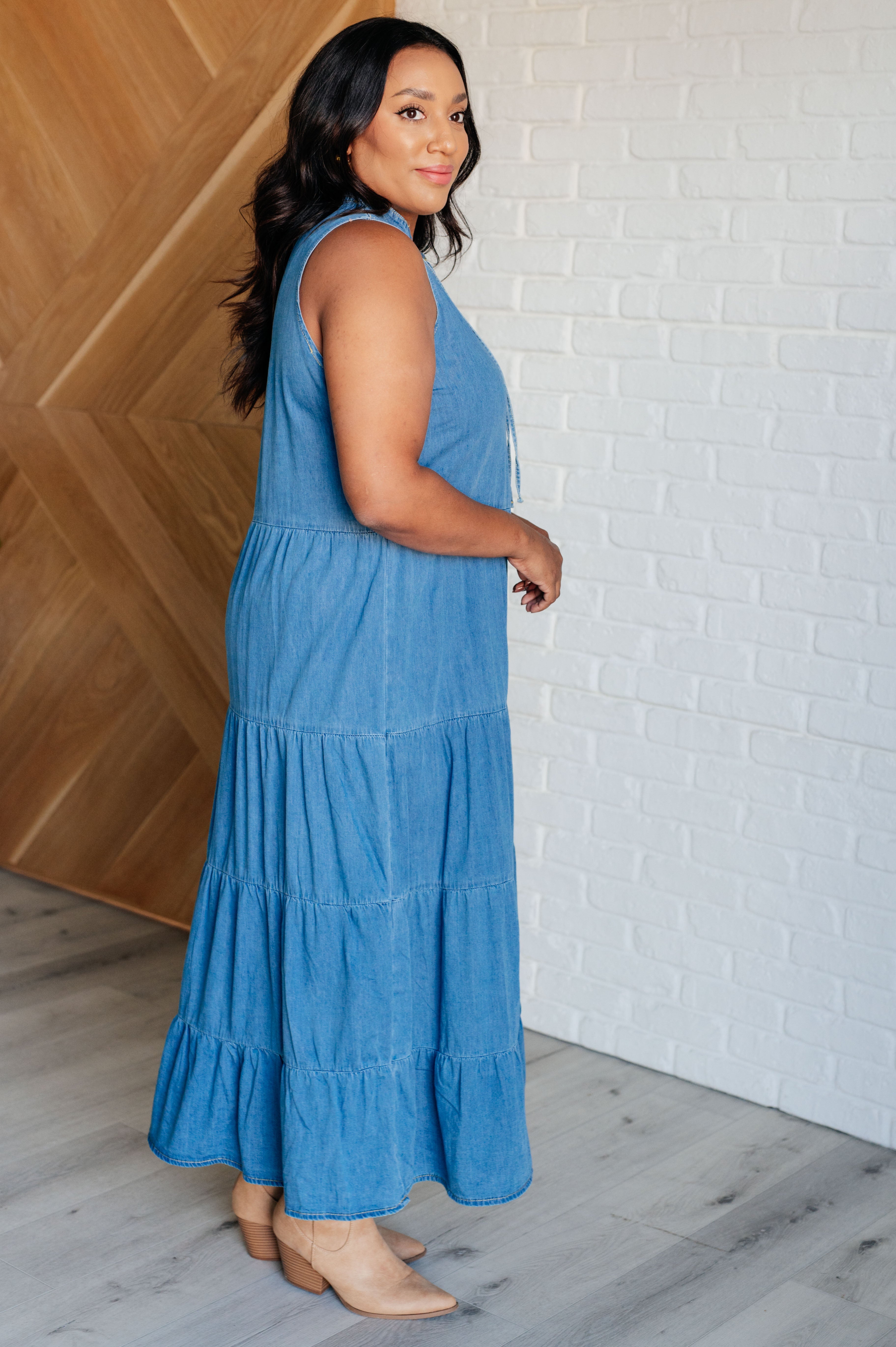 One Eleven North Perfect Choice Denim Maxi Dress Ave Shops