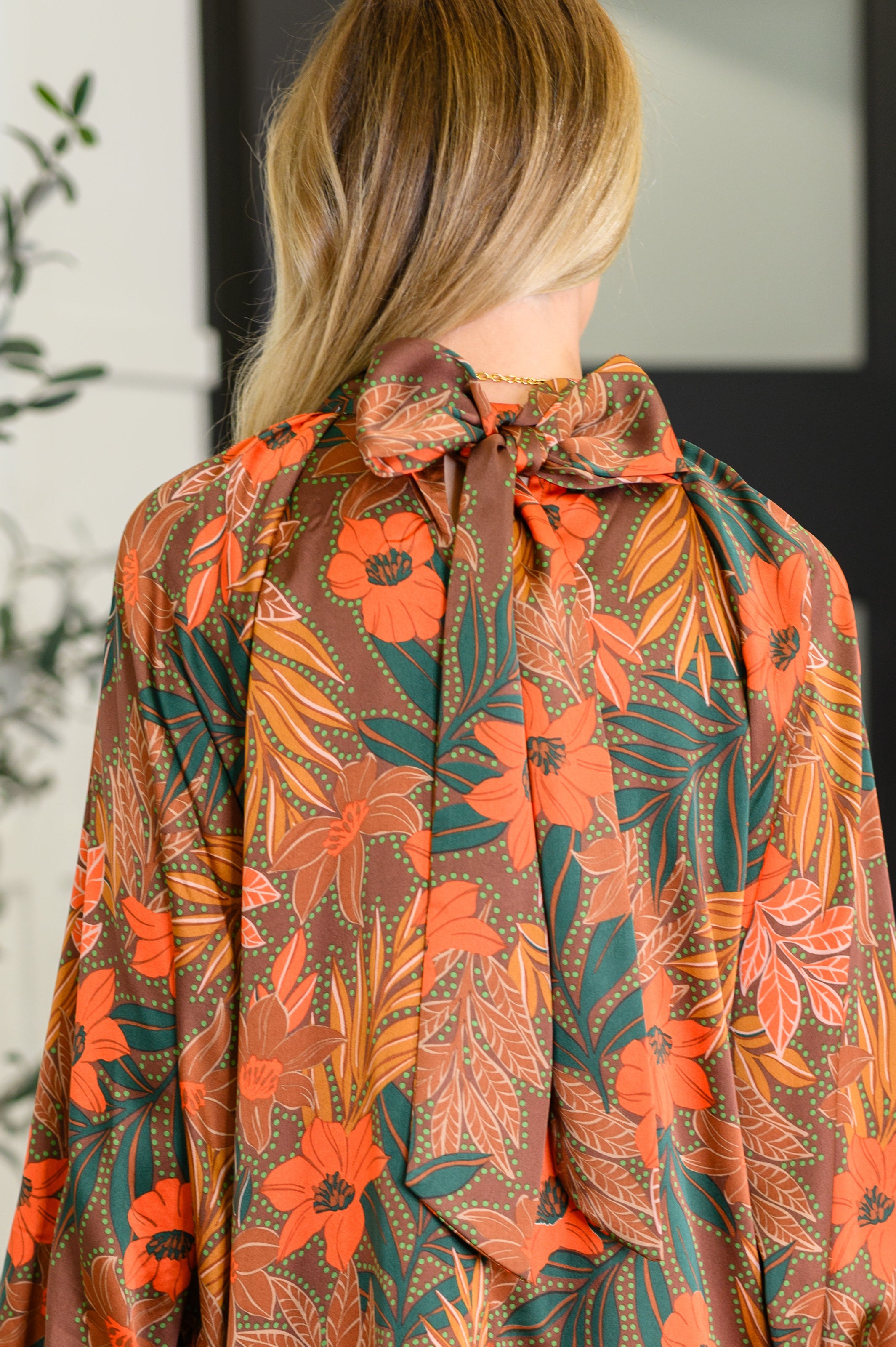 Petals After Dark Balloon Sleeve Dress Womens