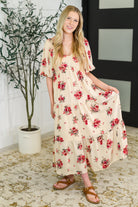 Polagram Petals & Postcards Balloon Sleeve Dress Large Womens