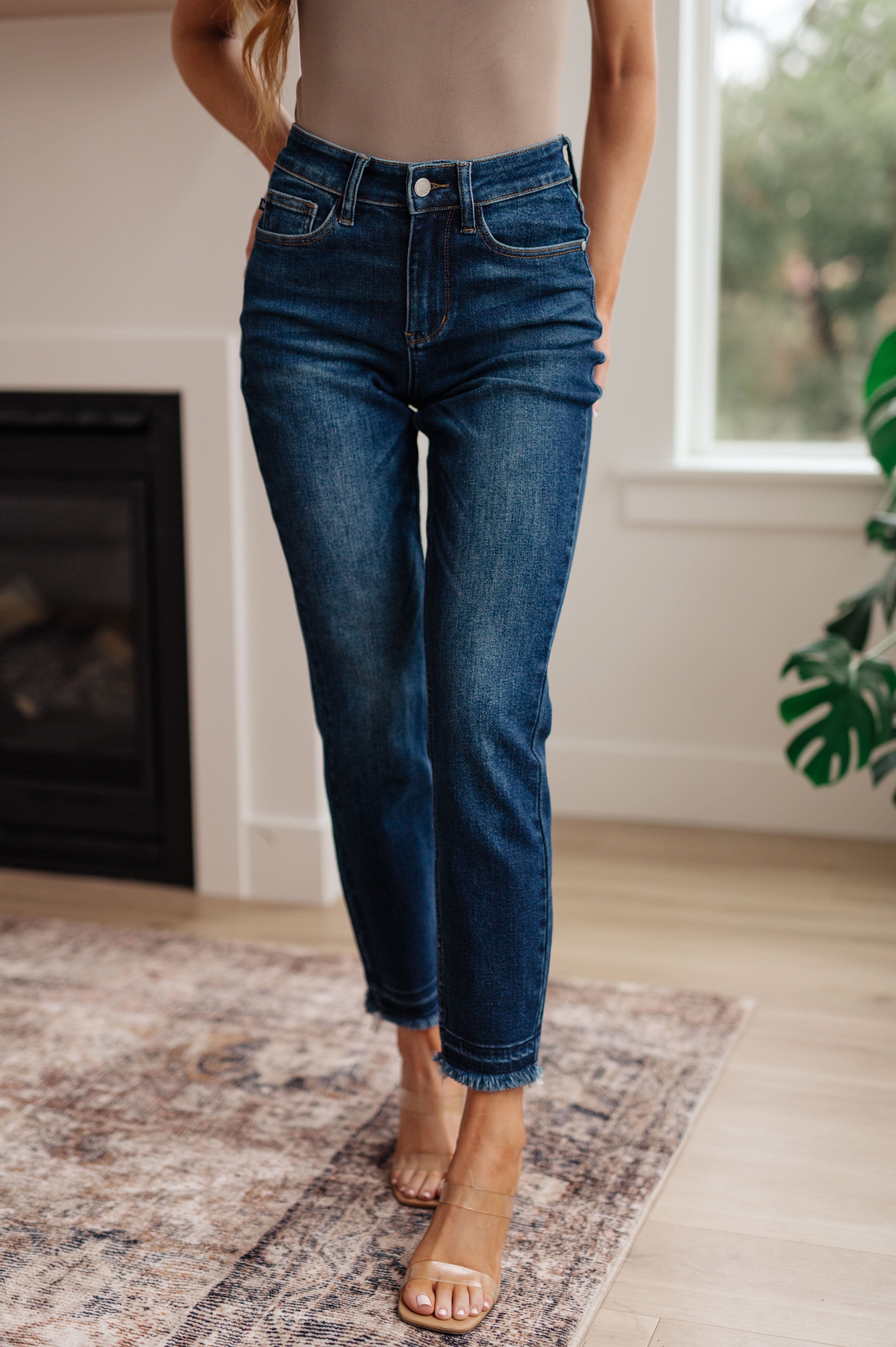 Judy Blue Phillipa High Rise Release Hem Slim Jeans Ave Shops 11-3-23