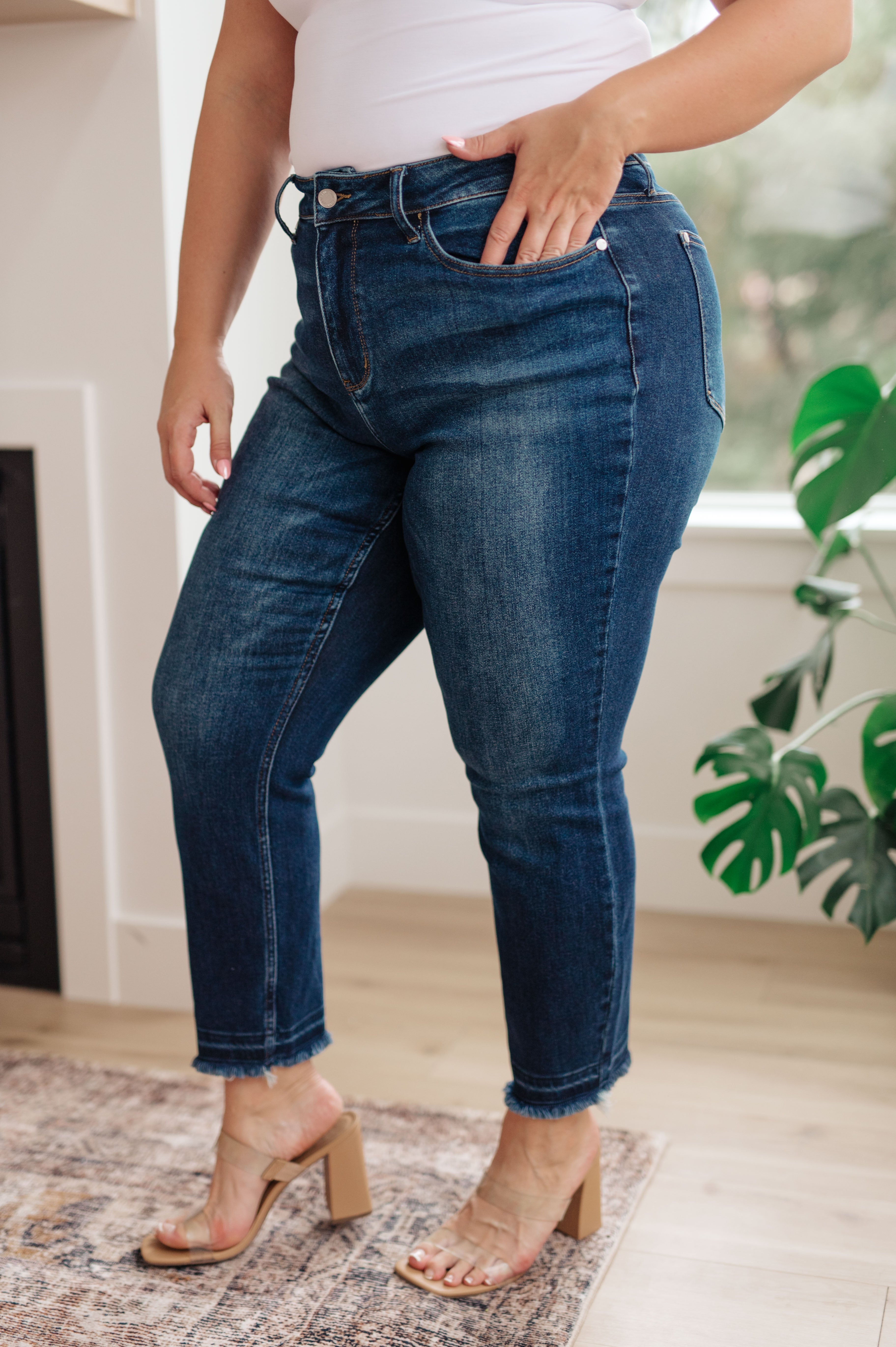 Judy Blue Phillipa High Rise Release Hem Slim Jeans Ave Shops 11-3-23