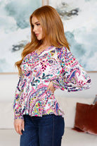 White Birch Pick a Color Peplum Blouse Tops