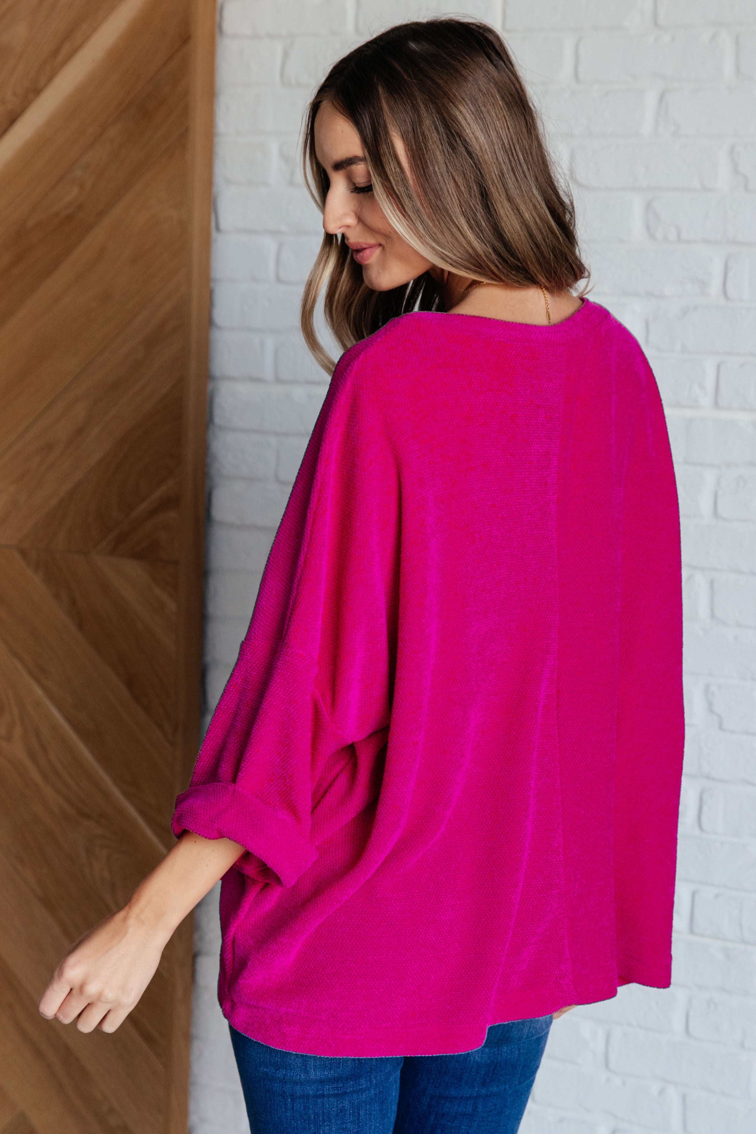 White Birch Pink Thoughts Chenille Blouse Blouses