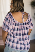 Shopin LA Pinkin' in Plaid - Puff Sleeve