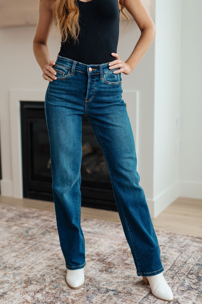 Judy Blue Pippa High Rise Button Fly Straight Jeans Ave Shops 11-2-23