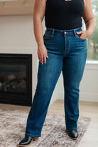 Judy Blue Pippa High Rise Button Fly Straight Jeans Womens